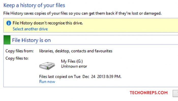 Understanding File History Doesnt Recognize This Drive