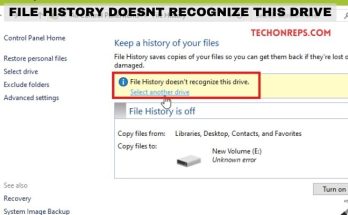 file history doesnt recognize this drive